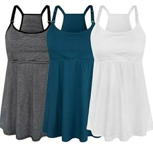 3-pack racer-back maternity/nursing tanks
